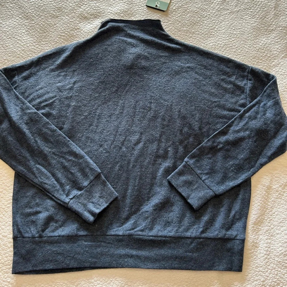 NWT chaser mock/funnel neck crop top. Softer than anything. Country blue fleece - Picture 1 of 2